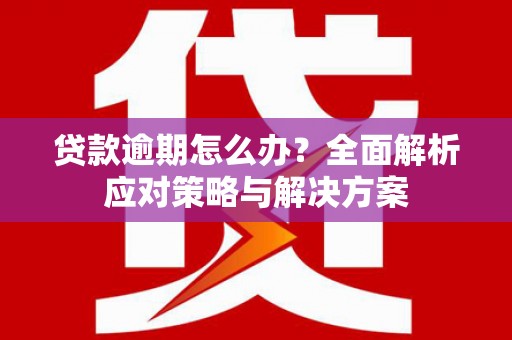 城中贷款逾期怎么办？全面解析应对策略与解决方案
