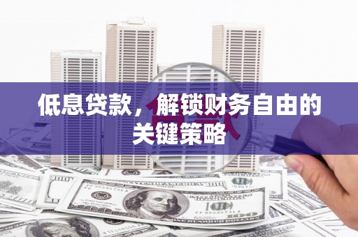 城中低息贷款，解锁财务自由的关键策略