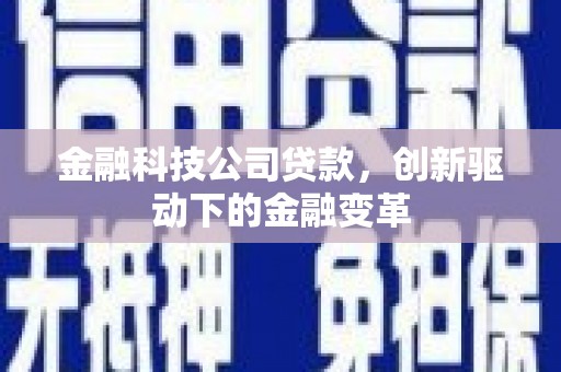 城中金融科技公司贷款，创新驱动下的金融变革
