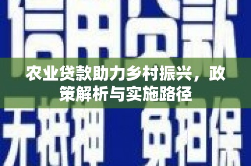 城中农业贷款助力乡村振兴，政策解析与实施路径