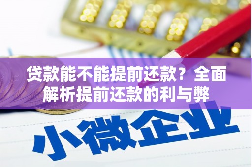 城中贷款能不能提前还款？全面解析提前还款的利与弊