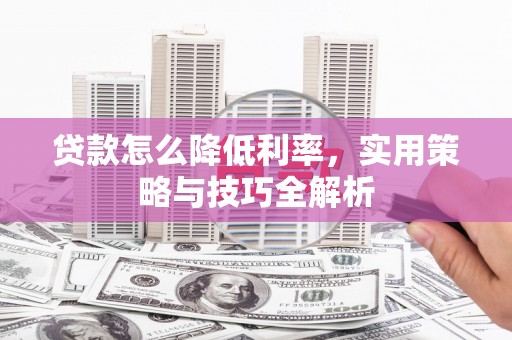 城中贷款怎么降低利率，实用策略与技巧全解析